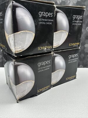 SONNEMAN GRAPES LED PENDANT SPHERES CRYSTAL CHROME ( LOT OF 4 )