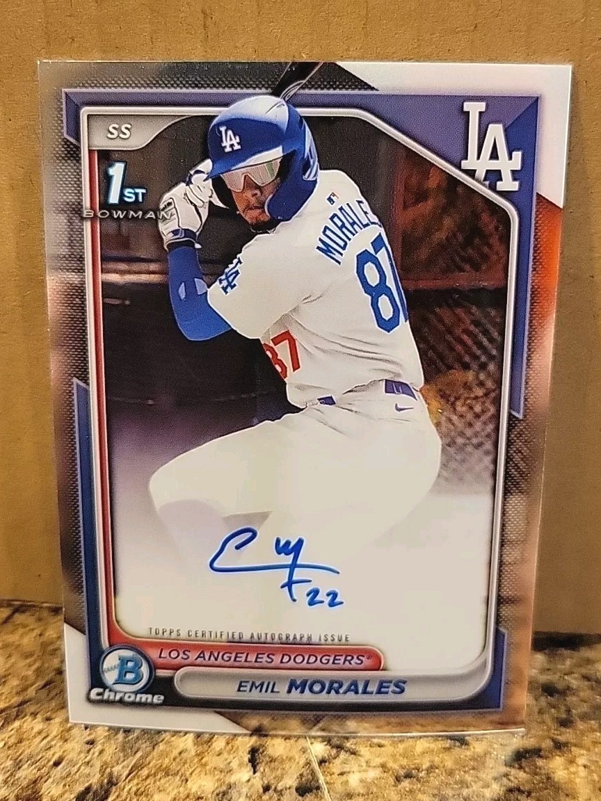 Emil Morales 2024 Bowman Chrome 1st Auto Prospect Los Angeles 