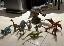 Lot Of Mattel Imaginext Jurassic World Indominus Rex W/ 13 Vintage dinosaur Toys