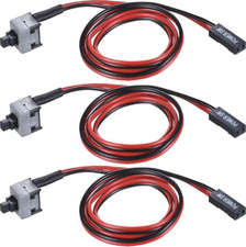 3 Pack 2 Pin SW PC Desktop Power Cable On/Off Push Button ATX Computer Switch Co