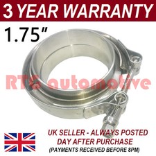 V-BAND CLAMP + FLANGES COMPLETE STAINLESS STEEL EXHAUST TURBO HOSE 1.75" 45mm