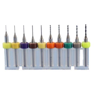 10pcs 0.1mm to 1.0 mm PCB Tungsten Carbide Micro Drill Bits Tool