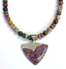 HSN Jay King Sterling Silver Landscape Jasper Pendant 18" Bead Necklace — photo 2