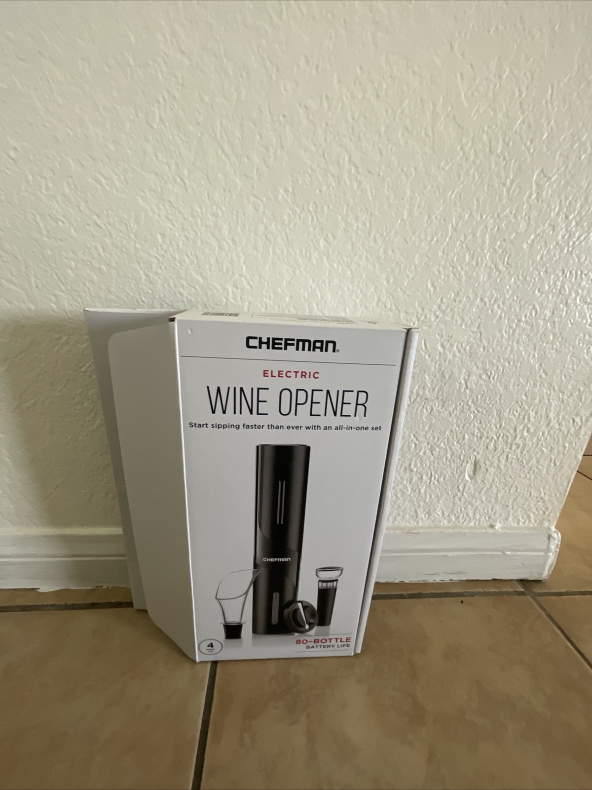 Chefman BatteryOperated Electric Wine Opener with Foil Cutter & Pourer