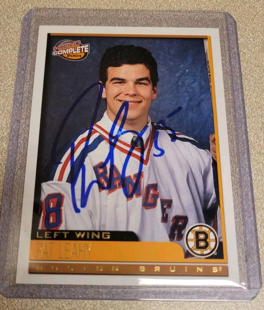 PATRICK PAT LEAHY SIGNED 2003-04 PACIFIC COMPLETE HOCKEY CARD 581