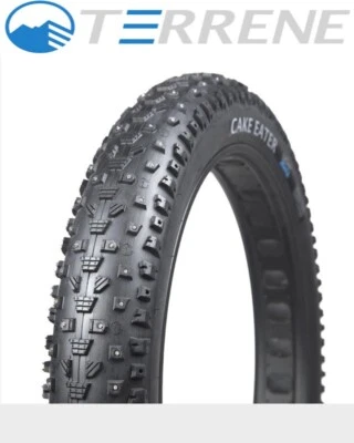 Terrene T12223 Cake Eater 27"x4.5 Studded Fat Bike 60TPI Folding Tire Snow & Ice