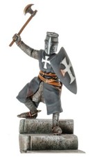 Knight Hospitaller with an axe 54mm Painted Tin Toy Soldier Pre-Sale Art