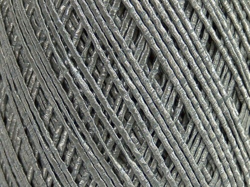 Pewter Shine - Ice 48796 - Skinny Fine Dark Silver Ribbon Yarn 50 gr 103yd Soft! - Picture 2 of 3