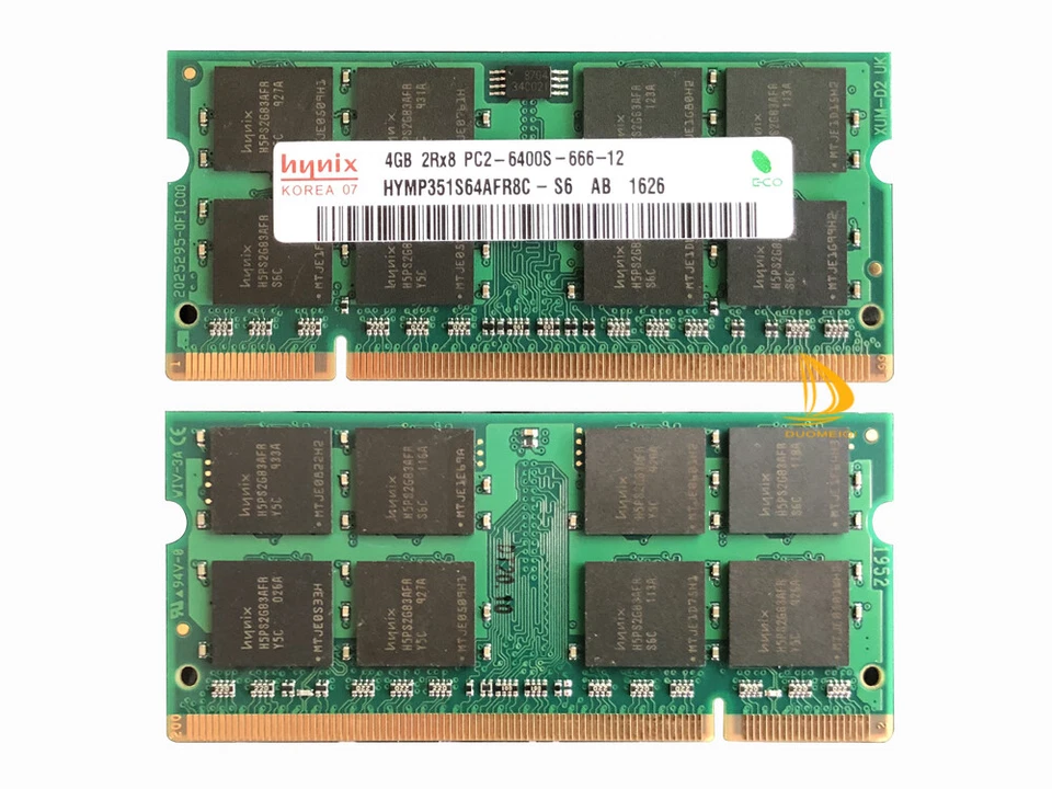 Hynix 2x 4GB 2Rx8 PC2-6400S DDR2 800Mhz Notebook Laptop Memory RAM SO-DIMM - Image 4 of 4