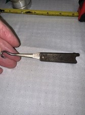 Vintage Victorian Portable Shoe Button Hook  Retractable Folding Embossed Case