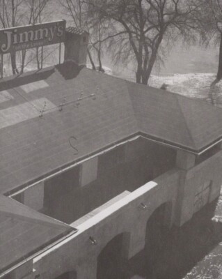 1950s Jimmy's On The Levee Flooded Restaurant Building Partially Submerged