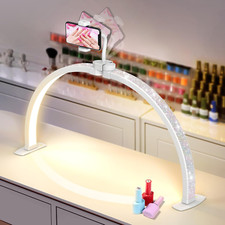 Half Moon Light for Nail Desk: 29" Foldable Half Moon Nail Desk Lamp with Pho...
