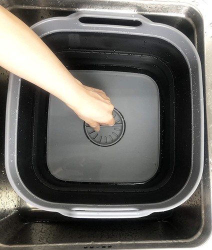 Washing Tub Sink Collapsible Dishpan Draining Plug Handles Foldable 2.64 Gal 10L - 第 1/6 張圖片