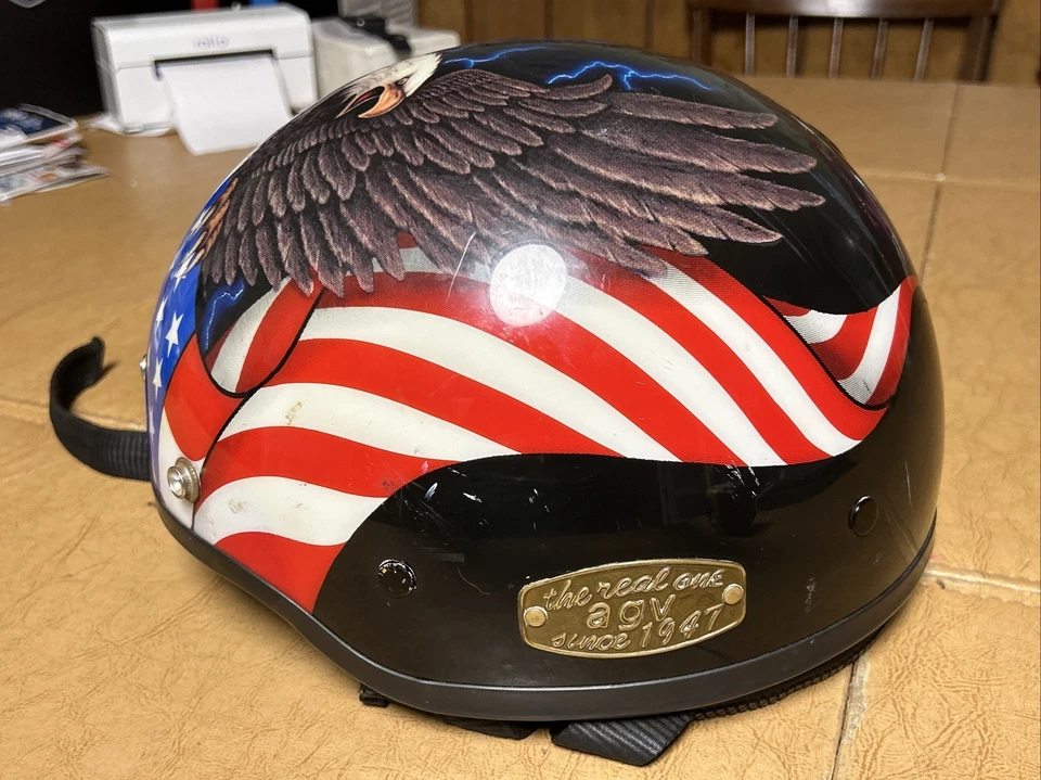 AGV THUNDER половина шлем с орлом и американский флаг Sz S от 2002 (ЧИТАТЬ) - Изображение 3 из 4