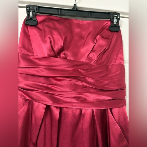 David's Bridal Watermelon Charmeuse Strapless Cocktail Formal Evening Dress 6 - Picture 3 of 4