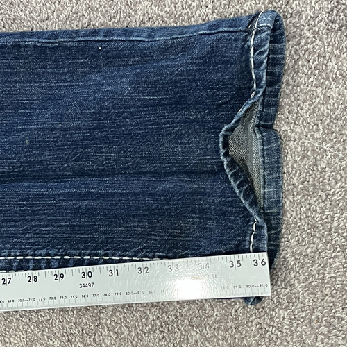 Wrangler Rock 47 Jeans Uomo 40x36 Pantaloni Cowboy Slim Dritti Scuri Punti Spessi - Foto 9 di 24