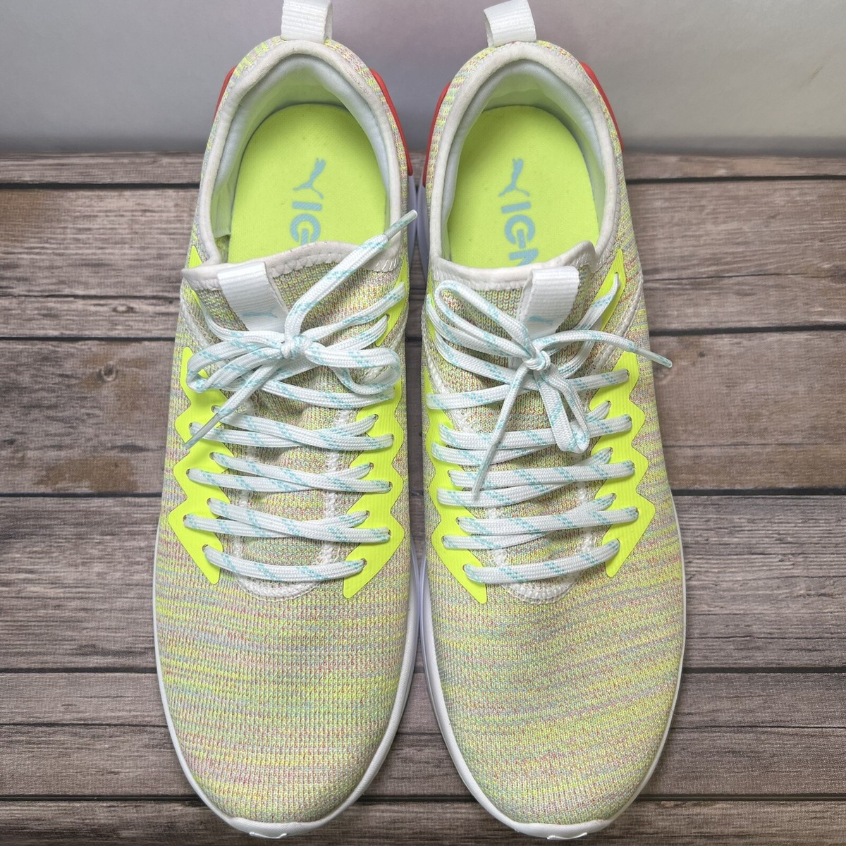 Puma Ignite Flash Evoknit Yellow Running Shoes Sneakers Mens  display picture 2