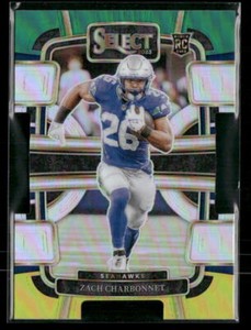 2023 Select #86 Zach Charbonnet Green Yellow Prizm Die Cut RC - Seahawks