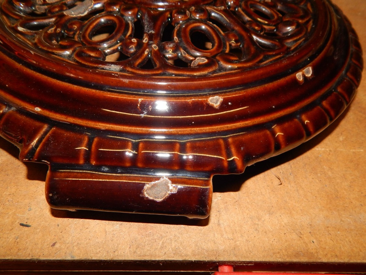 3 Pieds pour poêle à bois Godin 3721 émaillé marron