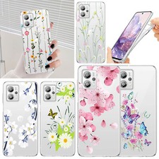 For Motorola Moto G54 G14 G15 G05 E14 E13 Flowers Phone Case TPU Silicone Cover