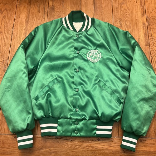Eugene Emeralds Ems MiLB Baseball Vintage Green Satin Majestic Jacket Size S