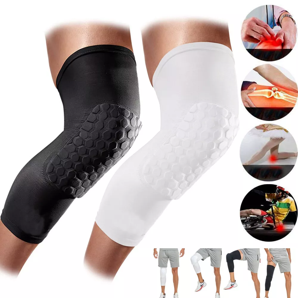 Knee Compression Anti-Colision Pads Long Leg Sleeve Silicone Gel Brace Gym