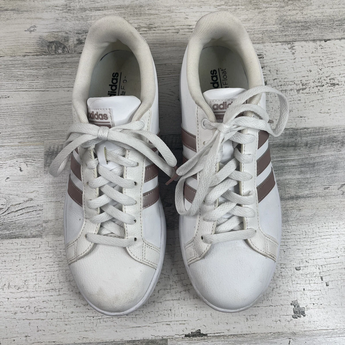 Baskets adidas Cloudfoam Advantage pour femmes 9 or rose blanc DA9524 dentelle