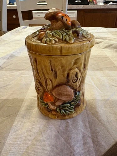 Lefton Mushroom Forest Canister with Lid.