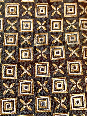 Geoff Nicholson Mens Silk Necktie Italy Multicolor Geometric Thick Silk XL 61''