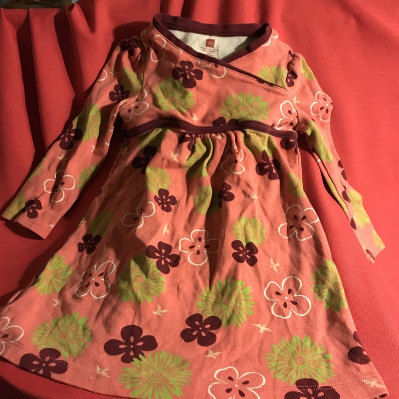 XEA FLORAL COTTON LS LITTLE GIRL DRESS SIZE 3T preowned