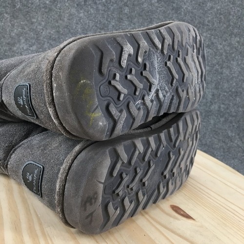 Bearpaw Winter Snow Boots Womens 11 Elle Short Gray Suede Mid Calf Sheepskin - Picture 8 of 18