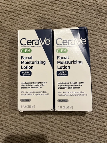 2 Pack -CeraVe Facial Moisturizing Lotion PM Ultra Lightweight 2 oz Free Ship