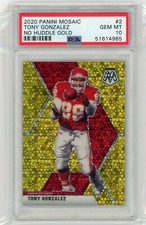 2020 Panini Mosaic #2 Tony Gonzalez No Huddle Gold #10/10 PSA 10