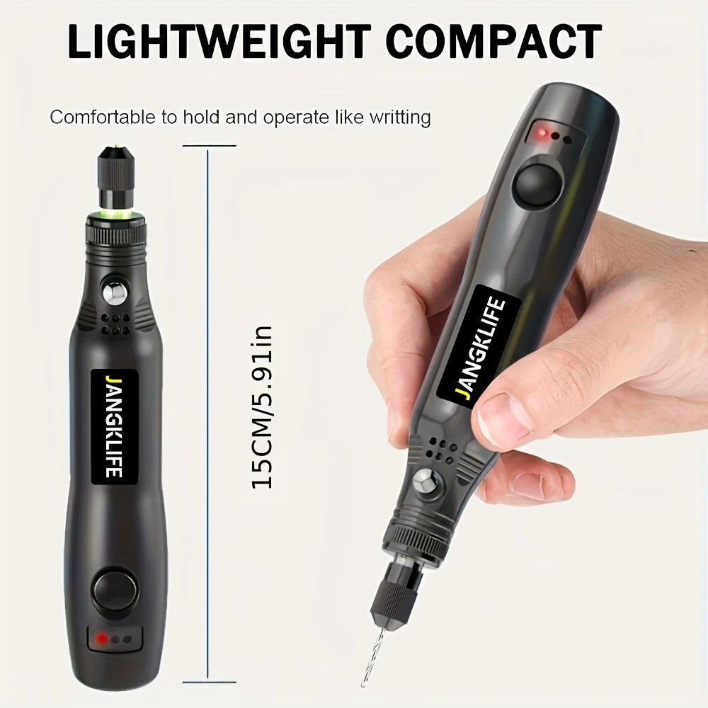 Mini perceuse sans fil rechargeable USB et stylo de gravure de précision - 2