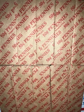 125 Coin Wrappers Flat Tubular Paper Rolls For Pennies
