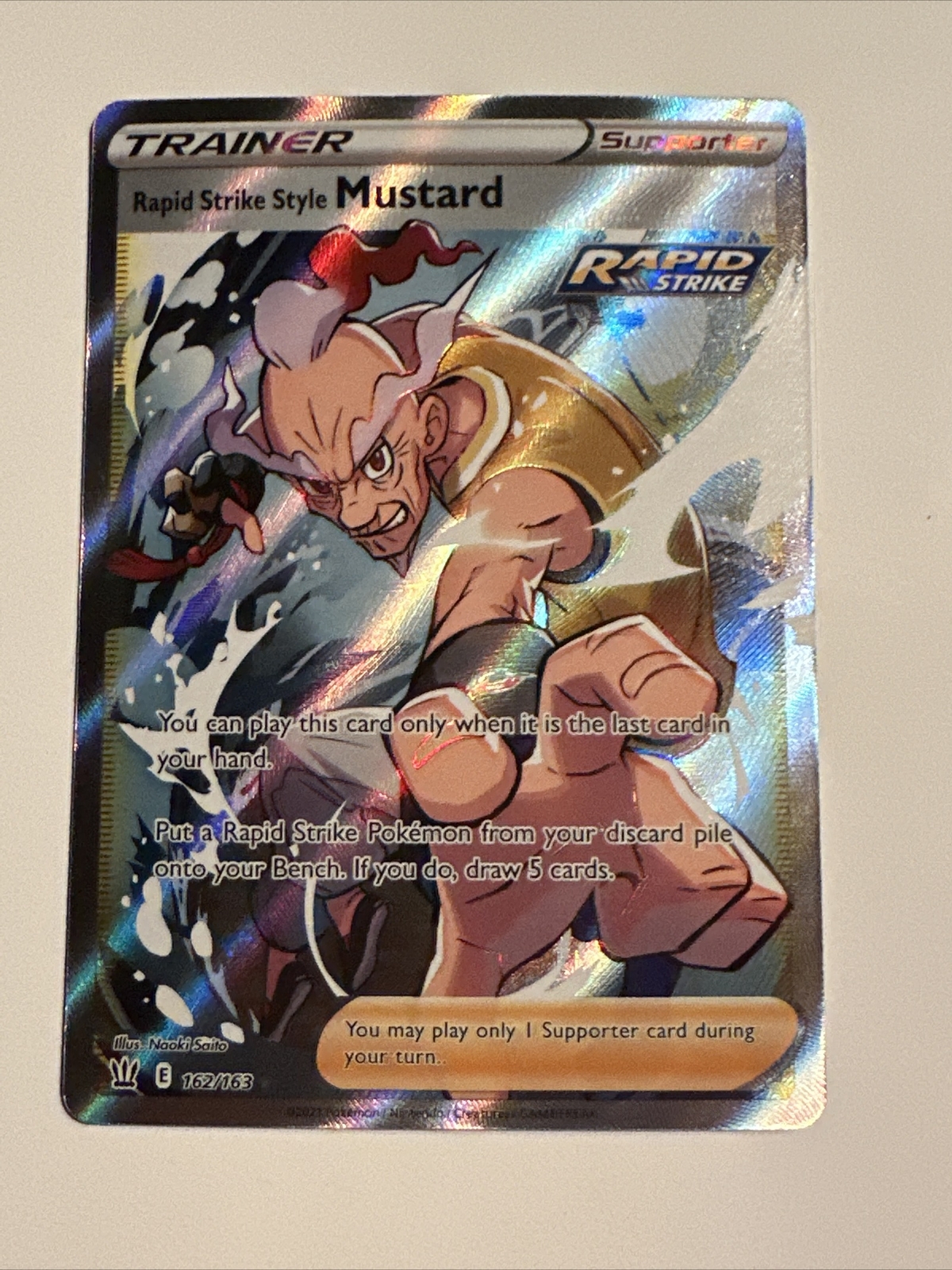 Rapid Strike Style Mustard 162/163 Battle Styles FA Holo Trainer Pokémon 2021 NM