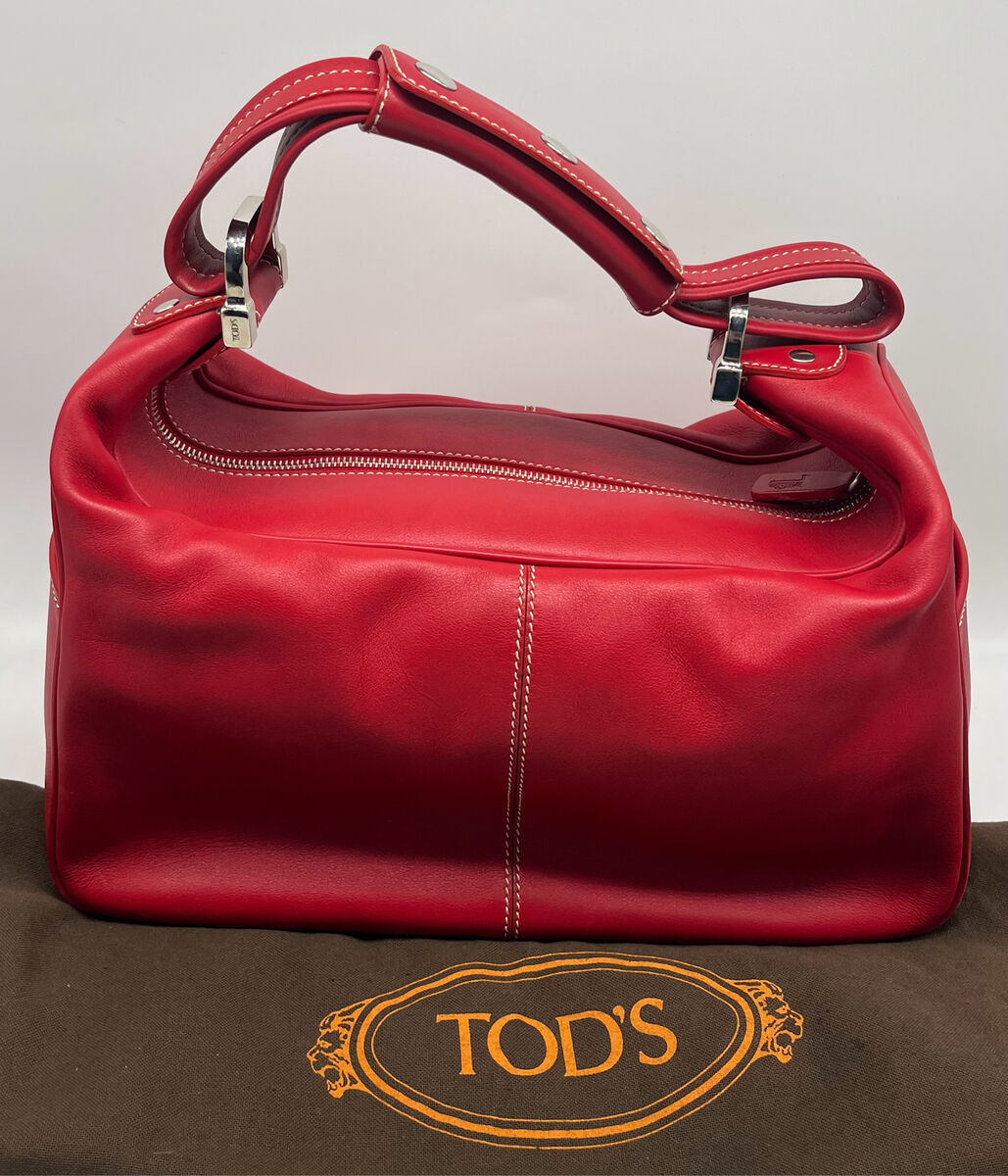Tod's Vintage Red Leather 'Micky' Medium Shoulder Bag | eBay Tod's Vintage Red Leather 'Micky' Medium Shoulder Bag | eBay