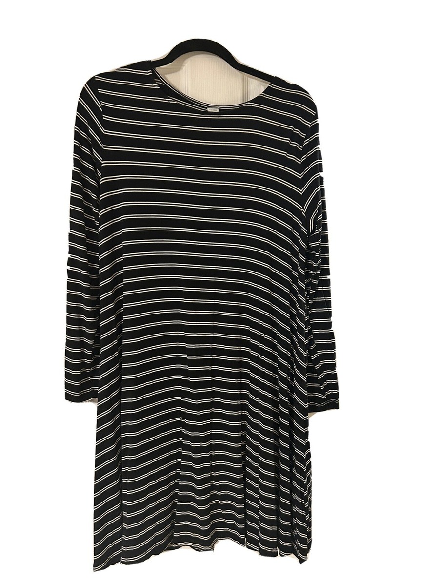 old navy black and white striped dress Old Navy- Short Sleeve Striped Ponte Shift Dress , Size: X-Small, White & Black