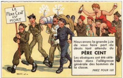 V21 / ILLUSTRATION MILITÄRHUMOR CPA VATER HUNDERT IST TOT BETET FÜR IHN NEU