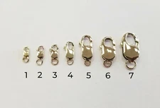 Solid 14k Yellow Gold Lobster Claw Clasp Lock for Bracelet Chain Necklace