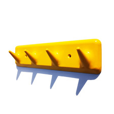 60s 70s DS NOS Vintage wall hooks rail coat hanger yellow Space age plastic era