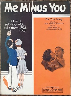 early FILM COMEDY stars GEORGE BURNS and GRACIE ALLEN sheet music ME MINUS YOU