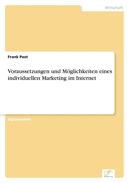 Frank Post | Voraussetzungen Und MöGlichkeiten Eines Individuellen Marketing...-image