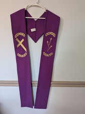 Clergy Stole Purple Lent with Gold Cross and Thorns 92" in length