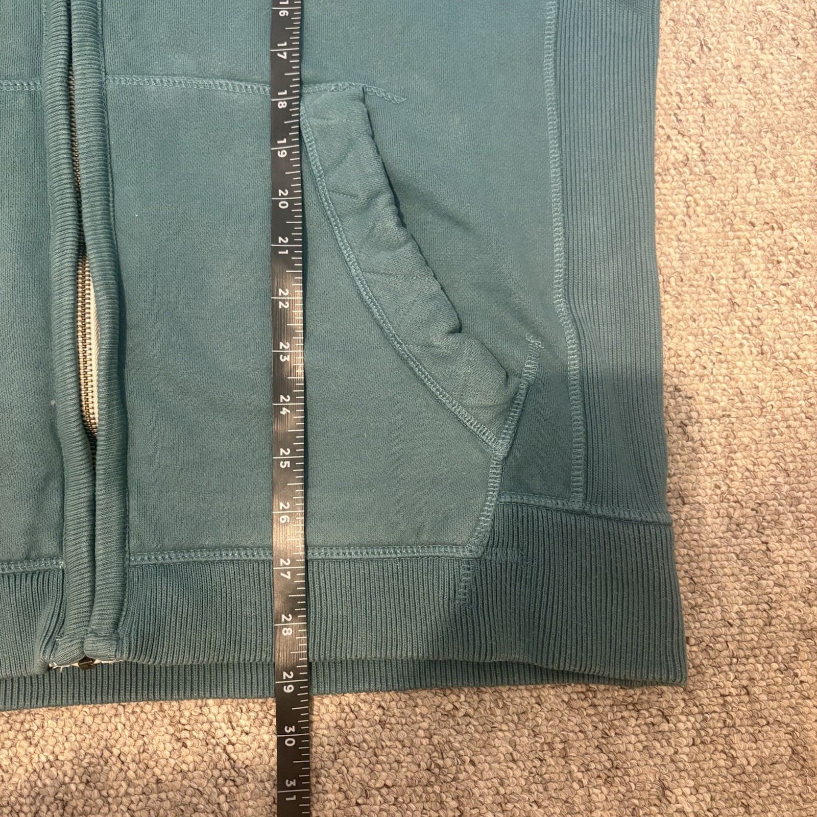 FatFace Men’s Heritage Full Zip Hoodie Teal Green / Blue Size XL - Elbow Patches image 8