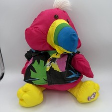 Vintage Puffalump Toucan Bird Wild Things Plush Tropical Pink 1987 Fisher Price