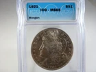 1921 Morgan Silver Dollar graded MS-65 by ICG
