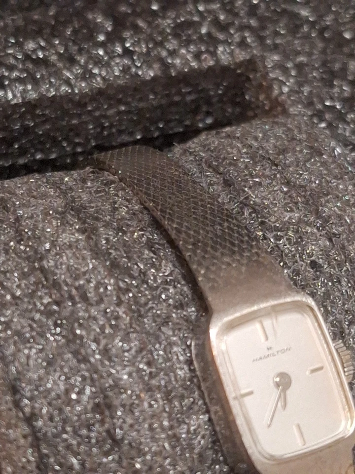 Hamilton Women's Mechanical Vinatge Watch Running Great Cond. Silver Tone Square - Image 4 of 4