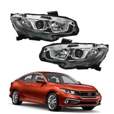 Driver Side and Passenger Side Headlights Assembly Halogen with DRL