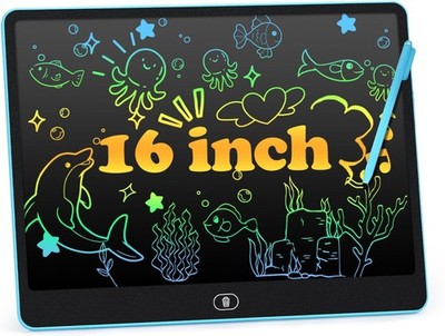 LCD Writing Tablet for Kids, 16 Inch Doodle Board 16 inches, 16'' Blue